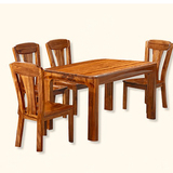 新中式乌金木餐椅美式实木餐厅家具餐桌椅组合一桌四六椅限时特价