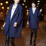 Ports/宝姿正品代购2015秋装新款女装极简廓形茧型羊毛呢羊绒大衣