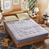 纯色法莱绒夹棉床垫式床笠单件床罩床垫保护套珊瑚法兰绒1.8米