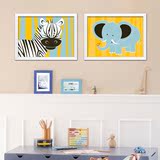 儿童房装饰画婴儿房卧室床头挂画客厅背景墙画卡通动物幼儿园壁画