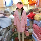 韩国代购2016冬春季新纯色中长款翻领加厚羊绒针织毛衣外套开衫女
