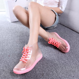 个性雨靴水鞋透明雨鞋韩国雨靴防滑靴子女时尚胶鞋包邮新款雨天鞋