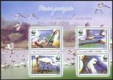 WWF-431A 罗马尼亚 白琵鹭邮票小型张4全新 世界野生动物基金会