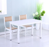 热卖长方形小户型宜家用简单烤漆实木钢木快餐台餐桌椅组合吃饭桌