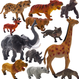 儿童仿真动物玩具模型野生动物世界套装狮子大象长颈鹿老虎3-6岁
