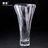 大号水晶玻璃花瓶欧式透明家居餐桌装饰品花器简约现代工艺品摆件