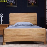 实木床1.2米小床 儿童 橡木床1.5/1.8米婚床 成人单人床中式现代