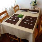 桌布布艺棉麻纯色复古中式亚麻桌布茶几桌布餐桌布台布长方形酒店