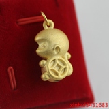 本命年十二生肖猴子3D立体金猴吊坠古币铜钱项坠新年礼包邮