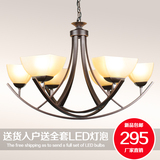 中式吊灯 美式铁艺现代客厅灯饰 欧式简约大气餐厅复古创意灯具