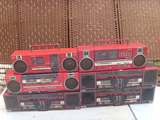 二手老式手提录音机 日本产老收音机双喇叭红色小清新风格