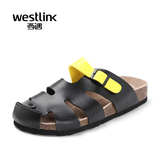 Westlink/西遇2016夏季新款 包头软木拖鞋居家休闲男士沙滩拖凉拖