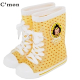 Cmon 超软防滑儿童雨鞋 波点可爱卡通雨靴 幼儿园男女小朋友 特价