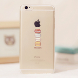 透明马卡龙iphone6手机壳包邮 苹果6plus硅胶新全包可爱汉堡软壳