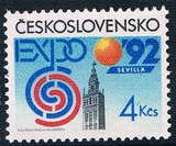 CK0072捷克斯洛伐克1992塞尔维亚世界博览会邮票1全新1206
