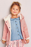 【现货】英国代购童装NEXT冬新女宝宝女童粉色拉风 呢子大衣 外套