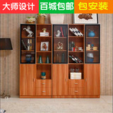 上海厂家定制定做胡桃木书架书柜电脑桌书房组合现代简约书桌包邮