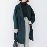 [耙耳朵家]韩国2015冬代购韩版羊毛呢子宽松中长款茧型大衣外套女