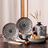 景德镇 陶瓷日式釉下彩手绘 厨房餐具套装家用碗碟碗盘碗筷送礼