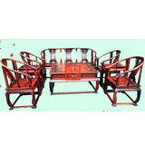 老挝大红酸枝皇宫圈椅八件套 交趾黄檀红木住宅实木客厅组合沙发