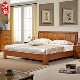 御颢高箱床储物床 双人床水曲柳 实木贴面床木靠床特价1.8米卧室