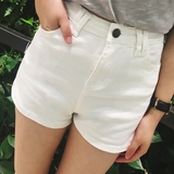 2016夏季春款韩版紧身修身显瘦侧拉链弹力高腰牛仔短裤超短裤女