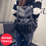 2016夏季新款韩版双肩背包时尚学生包PU休闲女士包包两用潮旅行包