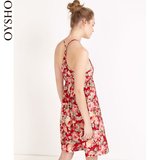 Oysho 红色花朵背带连身睡衣 30271113641