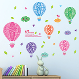 墙贴纸卧室客厅背景墙壁贴画儿童房间装饰品幼儿园门贴热气球云朵