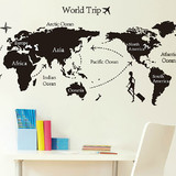 世界之旅地图墙贴卧室温馨床头客厅自粘可移除沙发电视背景墙贴纸