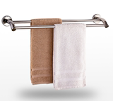 不锈钢毛巾浴巾架2双层置物架玻璃洗手间厕所五金件双杆