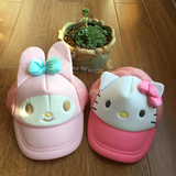 日本sanrio三丽欧原单儿童春夏新款kitty melody遮阳网帽棒球帽