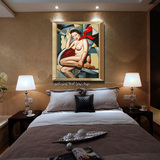 装饰人物性感美女半祼抽象欧式客厅床头卧室床头手绘油画玄关壁画