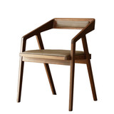 美式全实木餐桌椅子带扶手靠背办公椅电脑会议椅高档咖啡厅酒吧椅