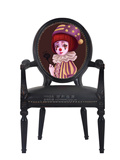 定制新古典实木做旧餐椅欧式美式哭泣的小女孩个性设计梳妆椅书椅