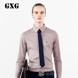 GXG男装[特惠]春装新款纯棉衬衣 男士商务休闲红白格斯文长袖衬衫