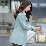 2016春秋季女装韩版气质短款风衣外套修身女士单排扣显瘦中款风衣