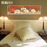 卧室床头背景墙单幅装饰画 酒店客厅沙发现代有框挂画壁画长条画