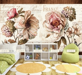 大型壁画复古欧式客厅卧室沙发油画田园花卉电视背景墙纸壁纸无缝