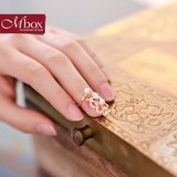 Mbox戒指女韩版原创个性采用施华洛世奇元素人造珍珠镂空指甲戒