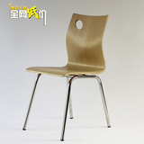厂家直销不锈钢曲木椅子 餐椅热卖 单椅 不锈钢椅子 肯德基快餐椅