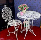 欧式铁艺户外桌椅套件现代简约庭院咖啡桌椅阳台茶几小圆桌组合