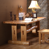 柏木书桌实木书桌原生态写字桌原木书法桌现代中式1.8米大办公桌