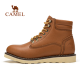 Camel/骆驼男靴冬季新款真皮保暖男士马丁靴中筒靴男鞋