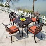 欧式阳台桌椅组合三件套户外铁艺铸铝桌椅套件花园庭院露天休闲椅