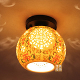 新中式阳台吸顶灯陶瓷过道走廊灯 楼道门厅玄关陶瓷灯具灯饰 圆形