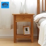 实木床头柜 简约现代经济型 迷你单抽屉欧式小户卧室松木储物柜