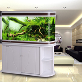 闽江鱼缸水族箱弧形子弹头屏风生态创意鱼缸1/1.2米客厅风水鱼缸