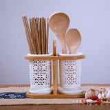 包邮筷架筷子筒沥水盒陶瓷韩式创意架双筒防霉笼骨瓷厨房餐具特价