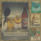 酒吧海报 个性创意老啤酒饮料广告贴画 复古怀旧牛皮纸装饰挂画